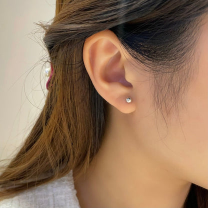 18K Gold Ball Earrings - Small