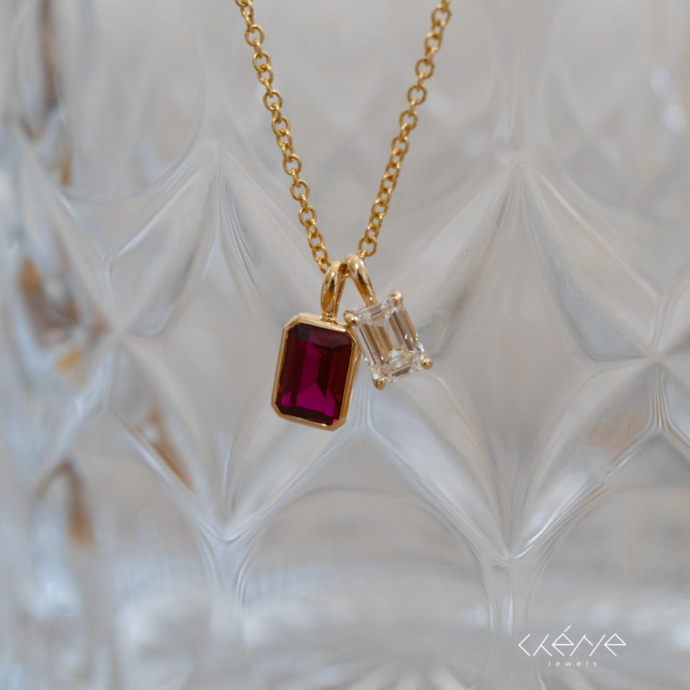 Lab Grown Diamond |  Lollipop Charms Pendant with Gemstones in Bezel Set