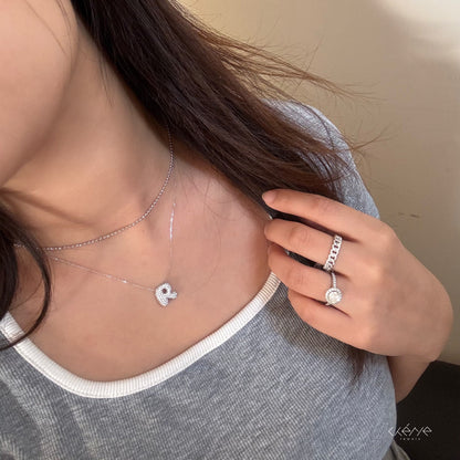 Bubble Initial Diamond Necklace - Letter A - Z