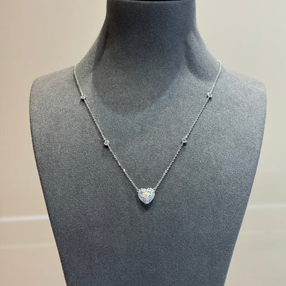 Lab Grown Diamond |  Heart Shape Halo Necklace