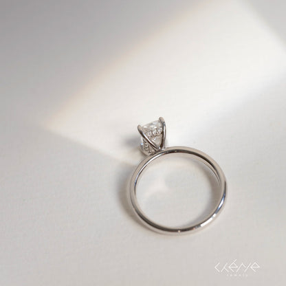 Lab Grown Diamond |  1ct Radiant Cut Diamond Ring with Hidden Halo
