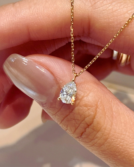 Lab Grown Diamond | 0.50ct Pear Shape Solitaire Necklace