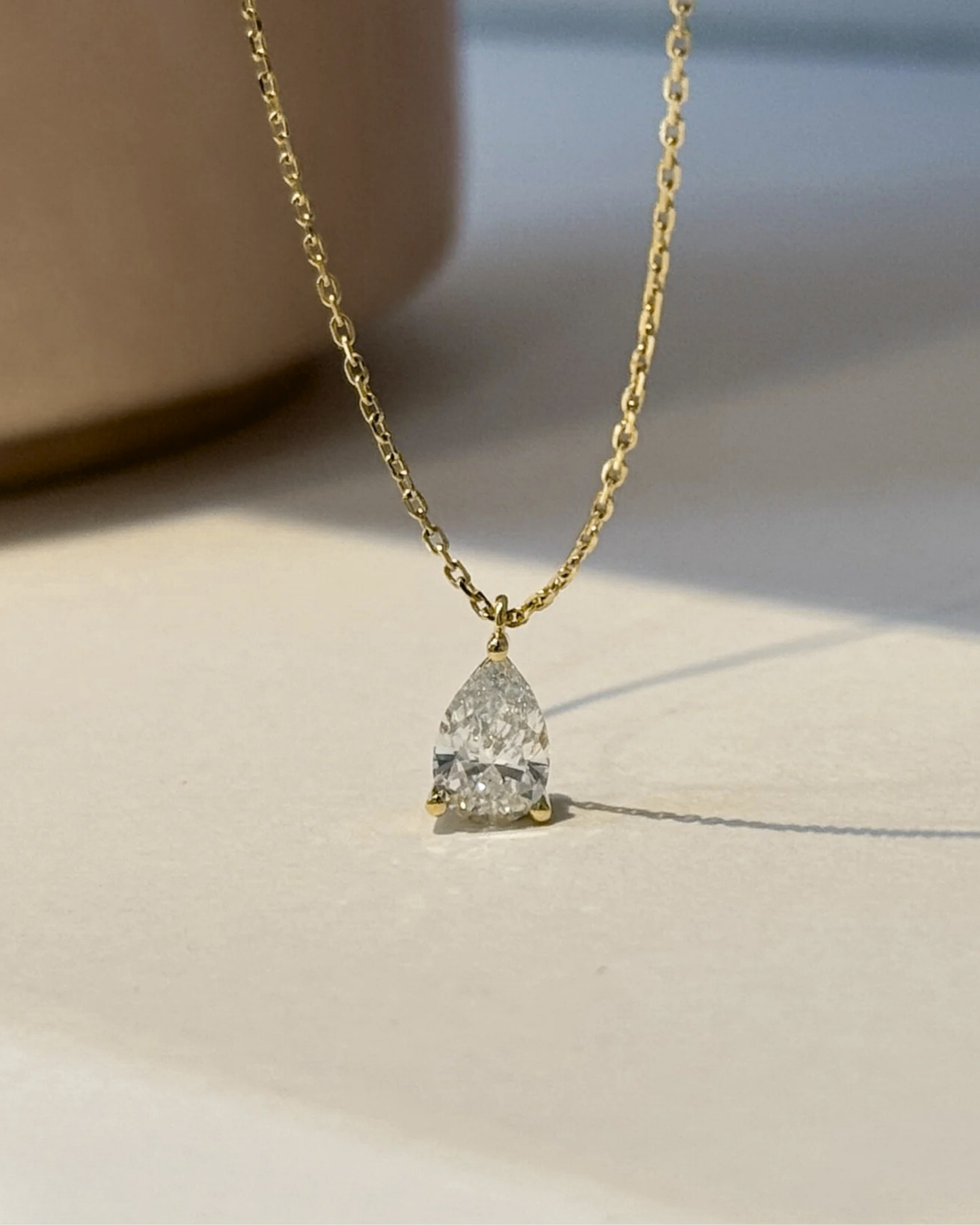 Lab Grown Diamond | 0.50ct Pear Shape Solitaire Necklace