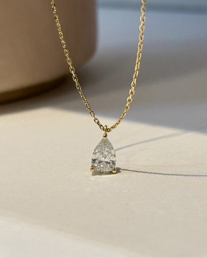 Lab Grown Diamond | 0.50ct Pear Shape Solitaire Necklace