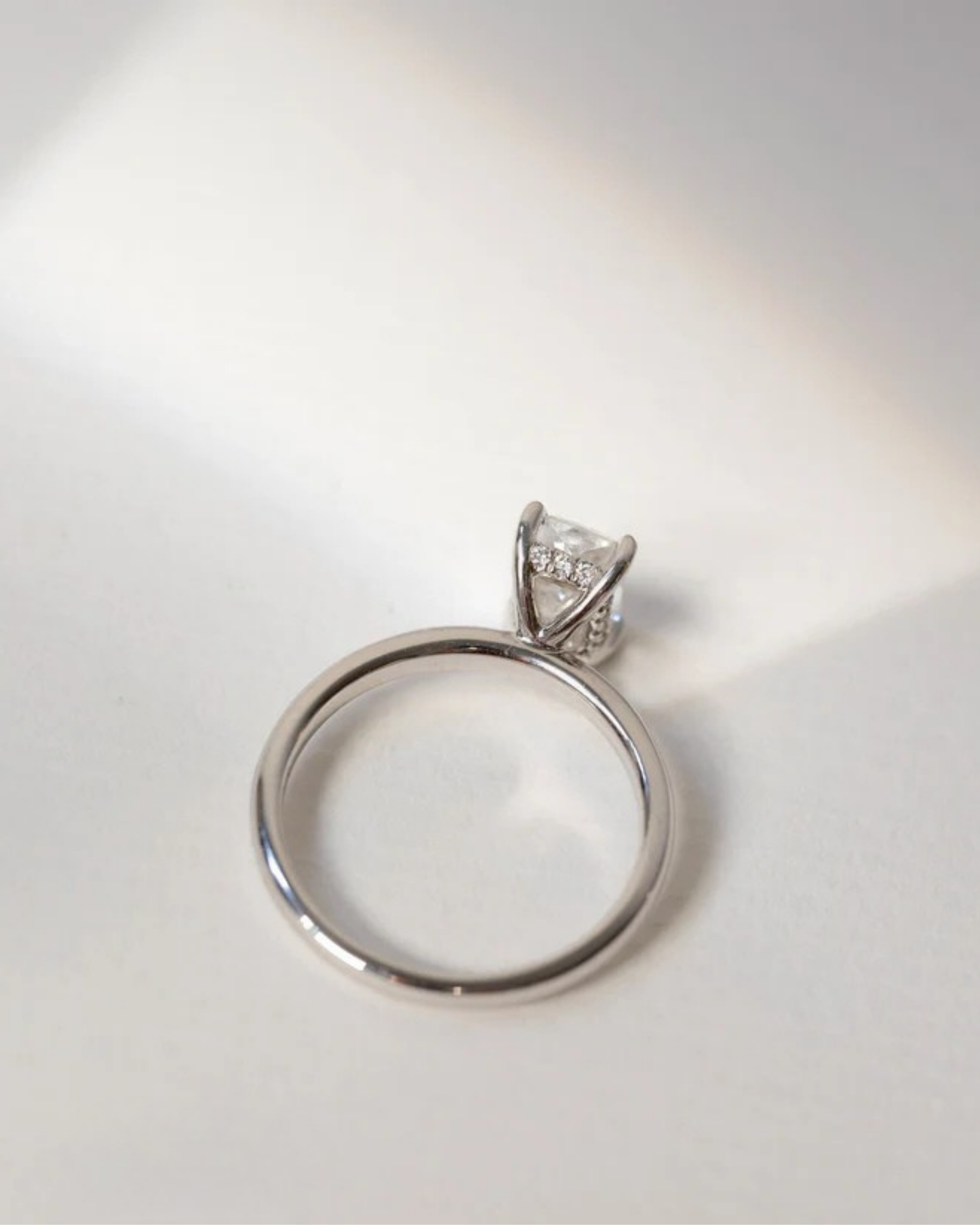 Lab Grown Diamond Collection | 1ct Radiant Cut Diamond Ring with Hidden Halo