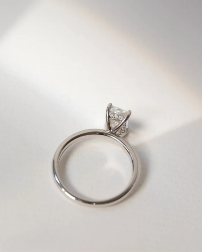 Lab Grown Diamond Collection | 1ct Radiant Cut Diamond Ring with Hidden Halo