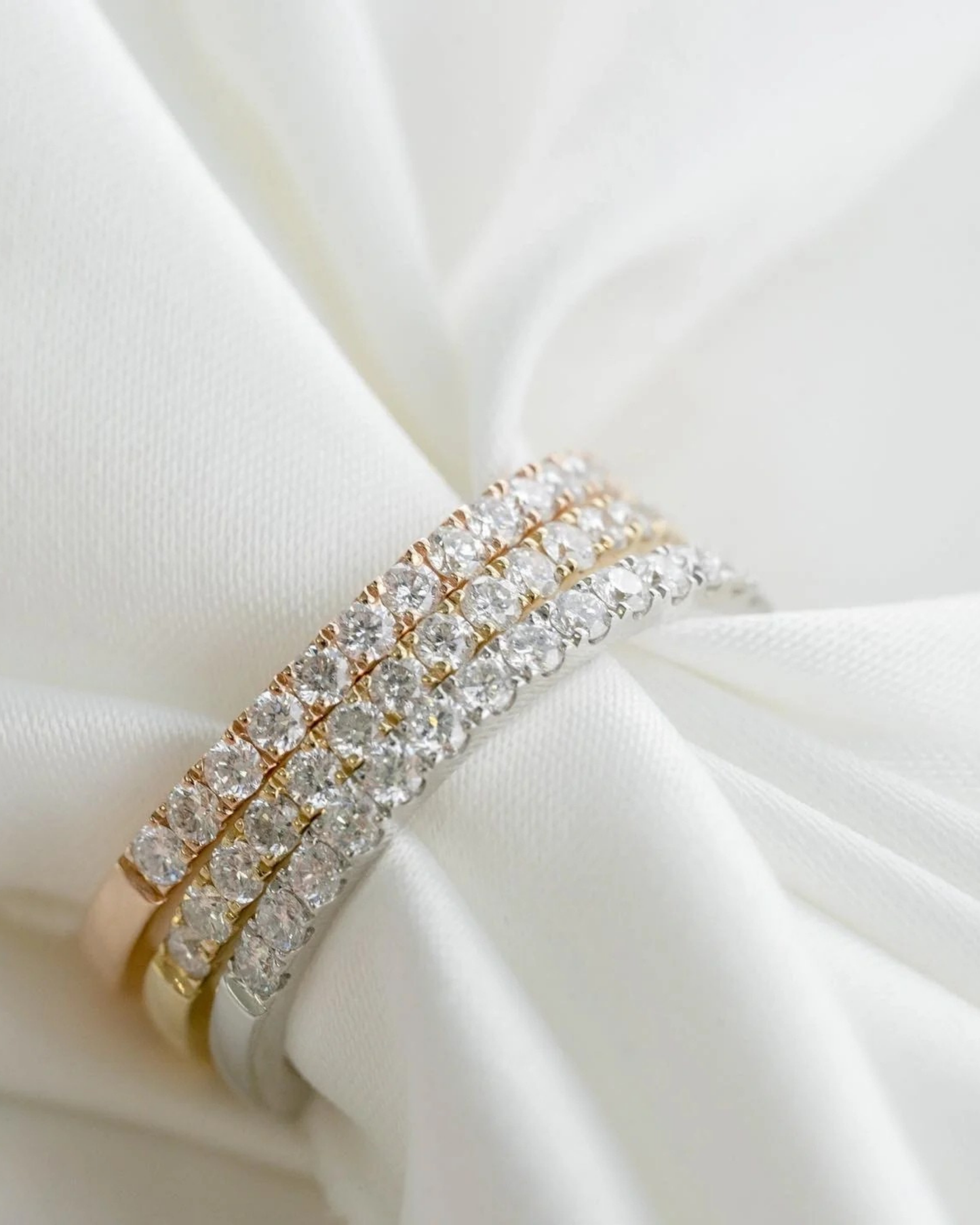 Lab Grown Diamond | 0.25ct Round Diamond Pave Half Eternity Band