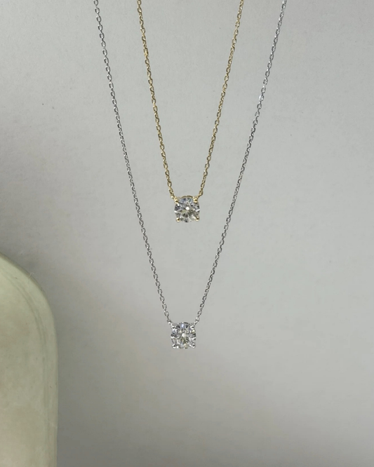 Lab Grown Diamond | 1ct Round Solitaire Diamond Necklace