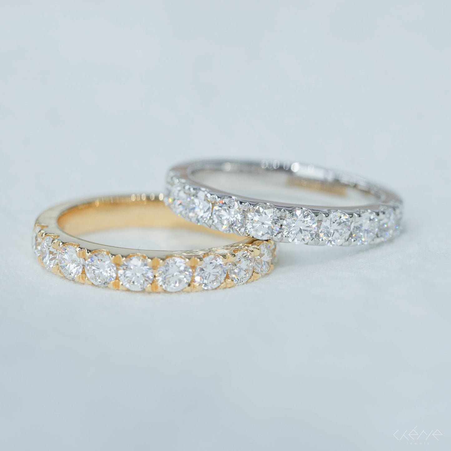 1ct Round Diamond Pave Half Eternity Band