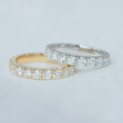 1ct Round Diamond Pave Half Eternity Band