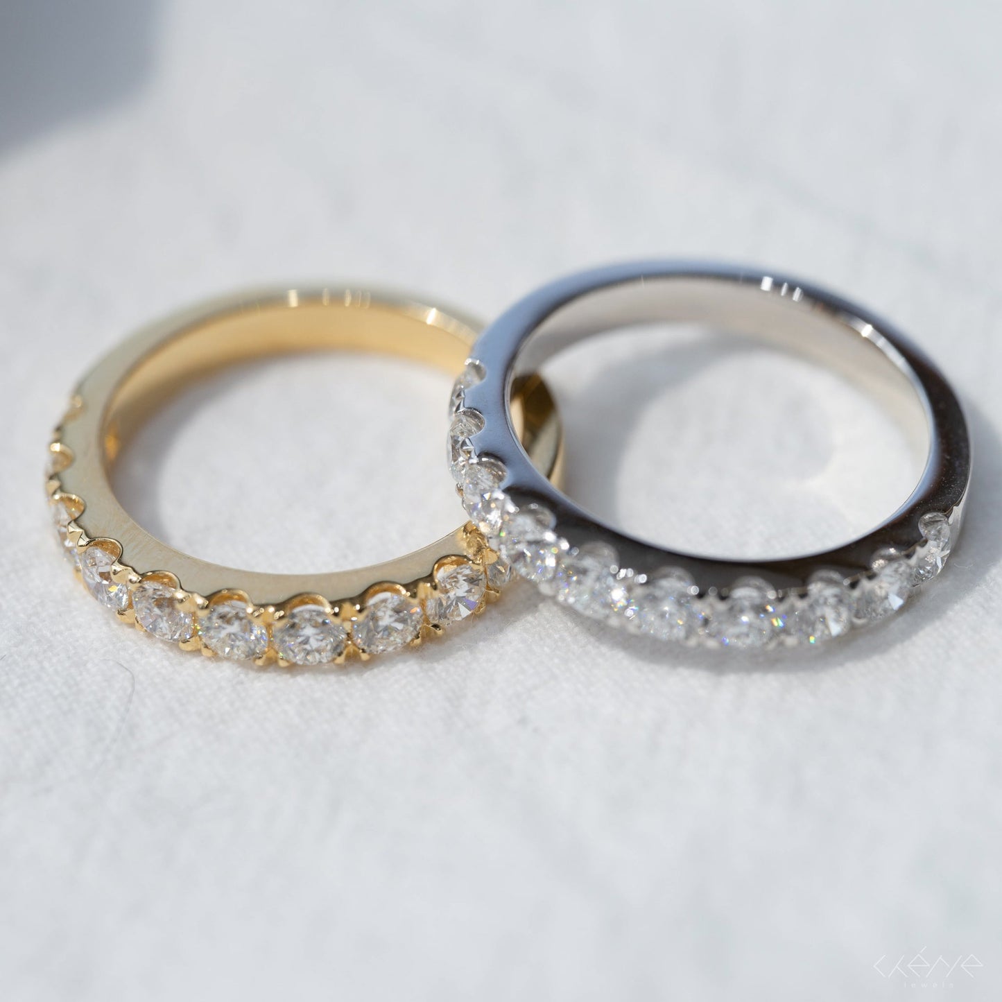 1ct Round Diamond Pave Half Eternity Band