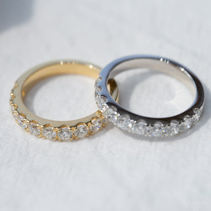 1ct Round Diamond Pave Half Eternity Band