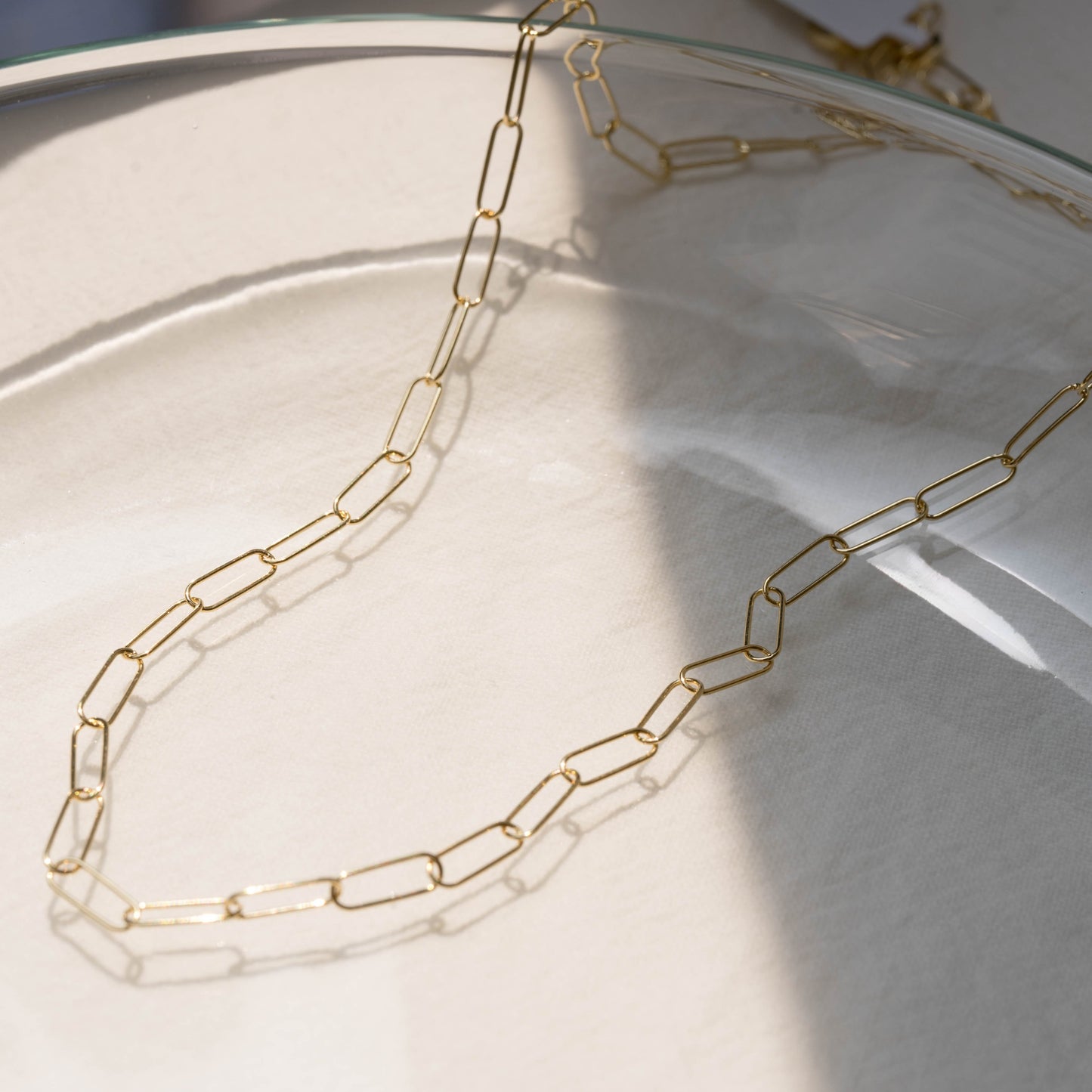 Skinny PaperClip Necklace 18K Gold