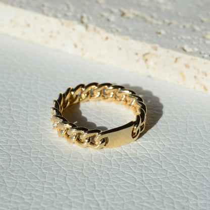 Cuban Link Diamond Ring