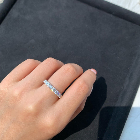 1ct Round Diamond Pave Half Eternity Band